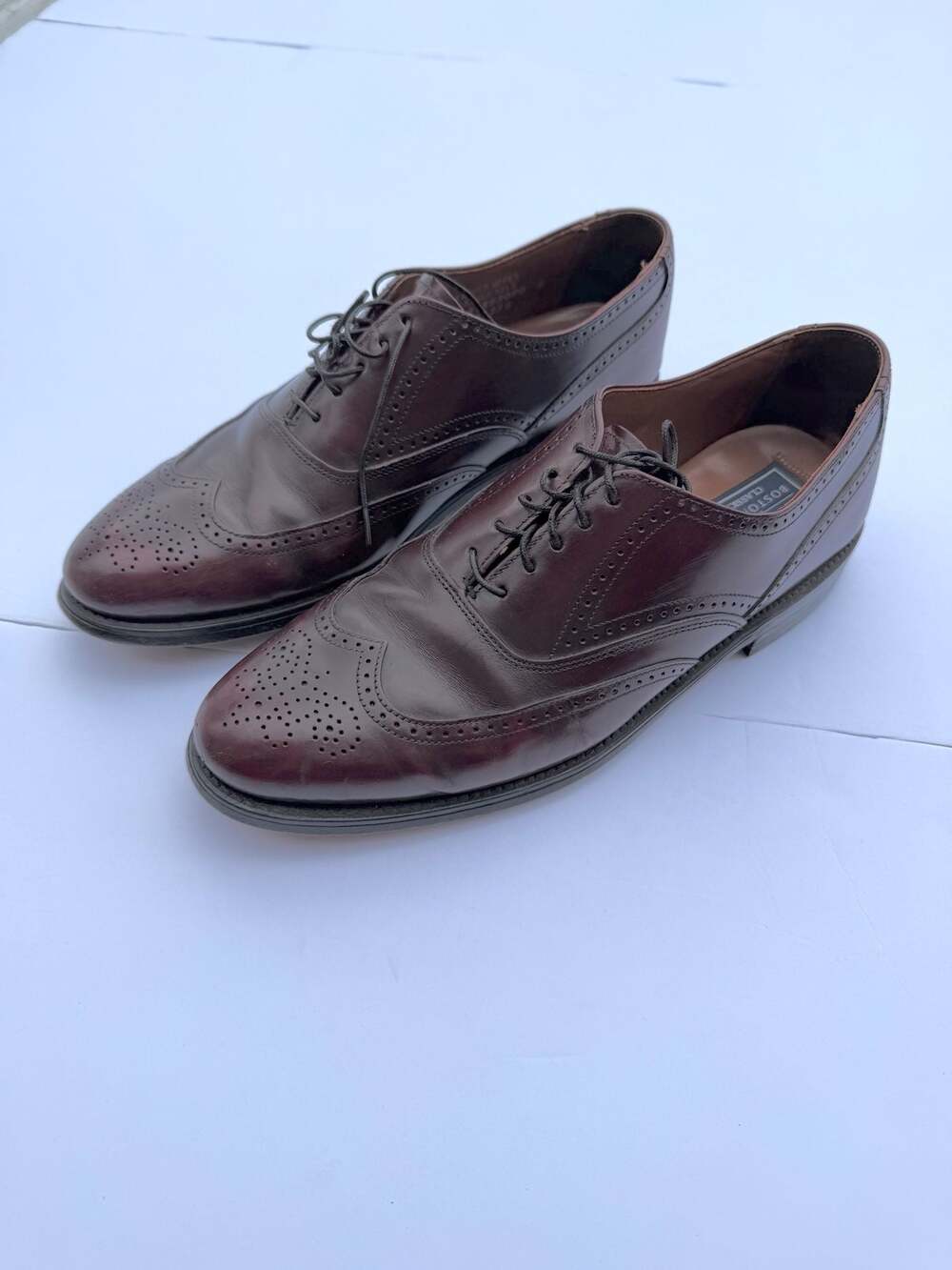 Bostonian Classics Burgundy Leather Wingtip Oxford Dress Shoes Men's Size 8